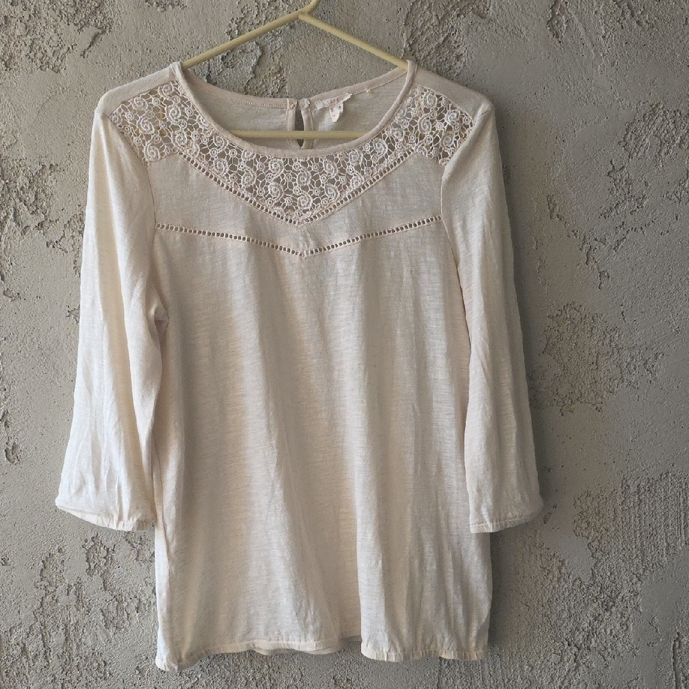 Esprit Cream Lace Detail Blouse